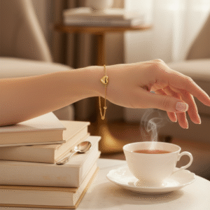 Golden Heart Charm Bracelet