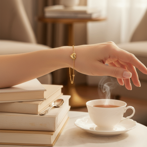 Golden Heart Charm Bracelet