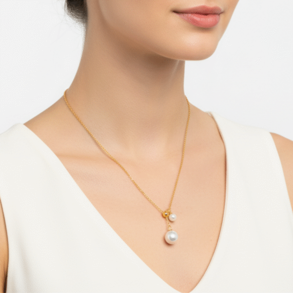 Modern Pearl Drop Necklace