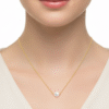 Timeless Solitaire Pearl Necklace