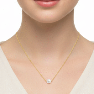 Timeless Solitaire Pearl Necklace