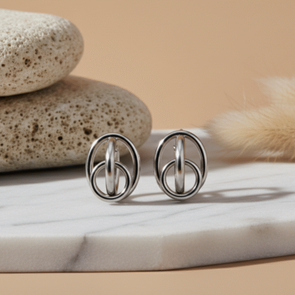 Modern Double-Circle Hoop Studs