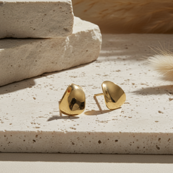 Sculptural Molten Gold Dome Studs