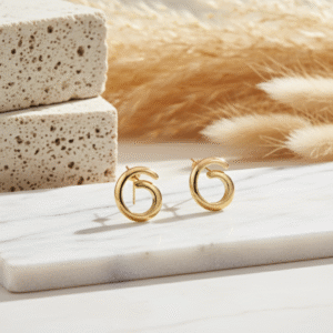 Modern Spiral Loop Stud Earrings