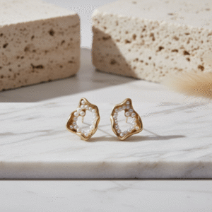 Organic Micro-Pearl Frame Studs