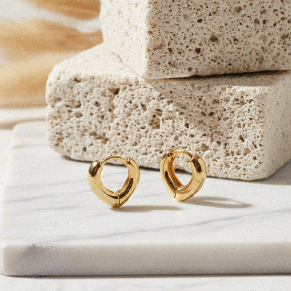 Sculptural Dome Gold Huggie Hoops