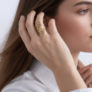 Sculptural Tidal Wave Ring