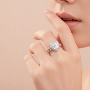 Diamond Pave Heart Statement Ring