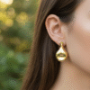 Sculpted Teardrop Statement Earrings by Yugmani