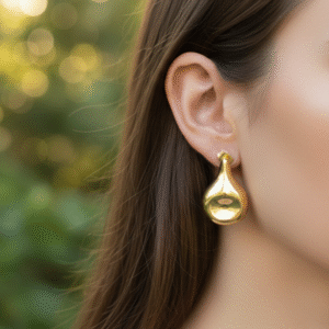 Sculpted Teardrop Statement Earrings by Yugmani