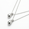 Sleek Silver Liquid Drop Pendant Necklace by Yugmani