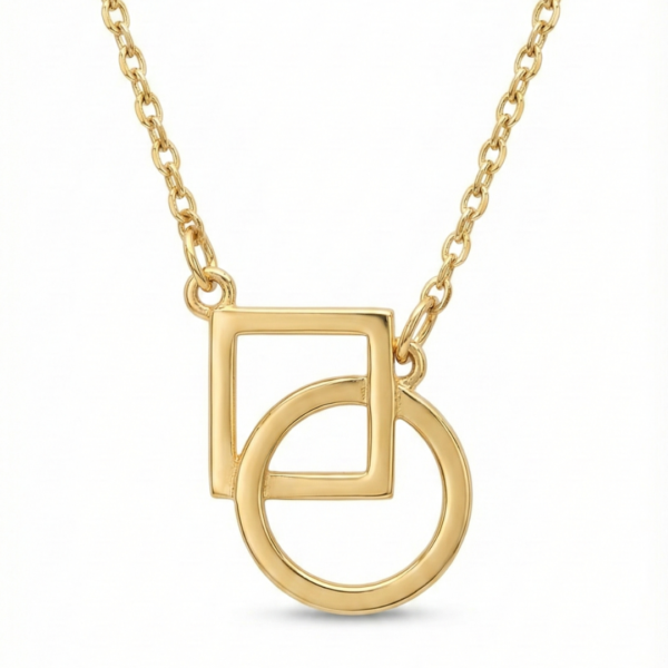 Modern Geometric Link Pendant Necklace by Yugmani