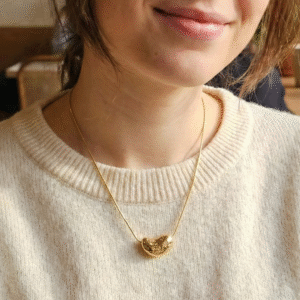 Symbolic Luxe Puffed Bean Anti-Tarnish Necklace