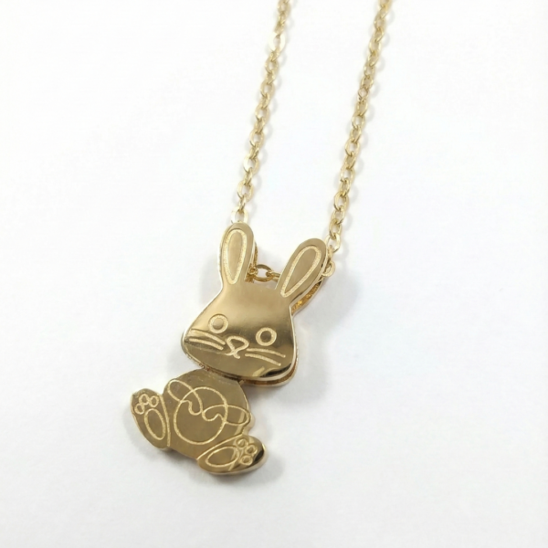 The Whimsical Golden Bunny Pendant Necklace