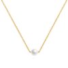 Timeless Solitaire Pearl Necklace