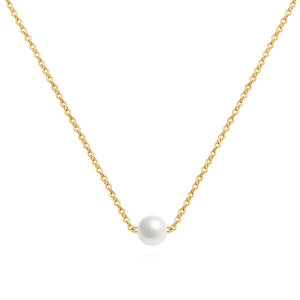 Timeless Solitaire Pearl Necklace