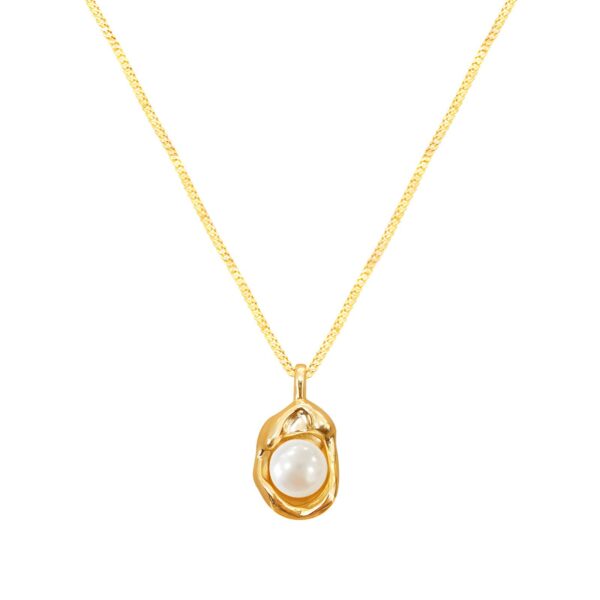 Molten Pearl Embrace Necklace