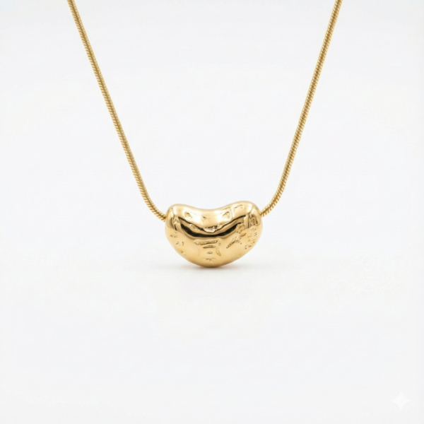 Symbolic Luxe Puffed Bean Anti-Tarnish Necklace