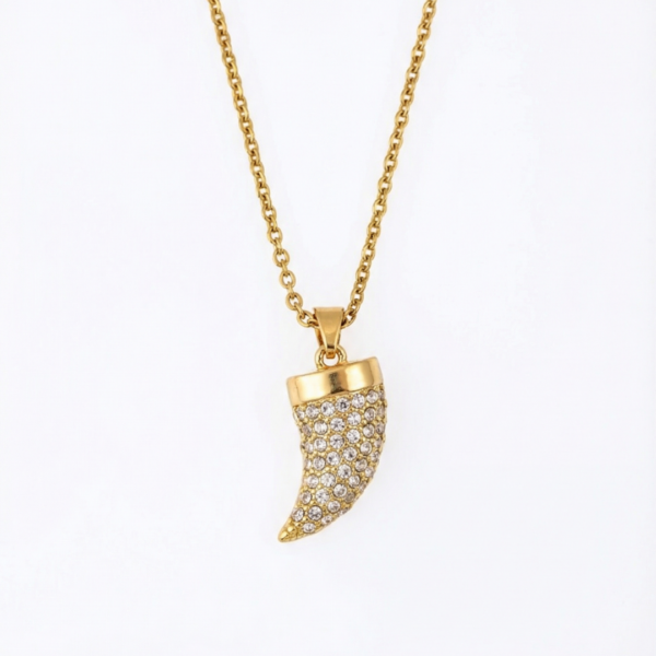 Modern Luxe Horn Pendant Necklace by Yugmani