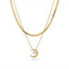 Celestial Crescent Pendant Necklace by Yugmani