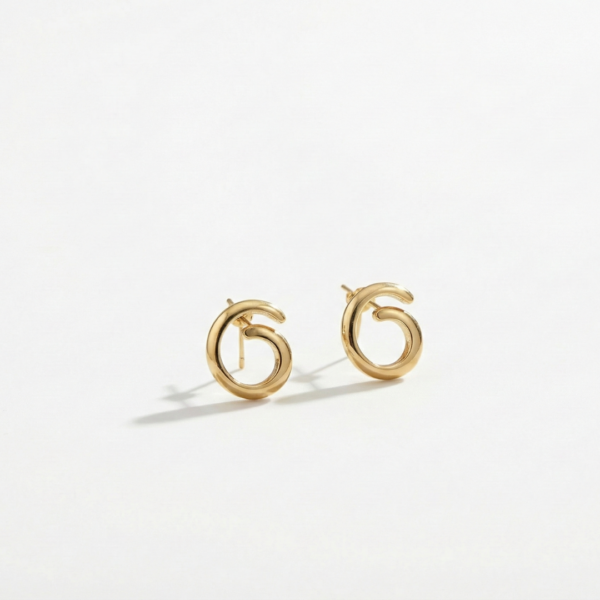 Modern Spiral Loop Stud Earrings