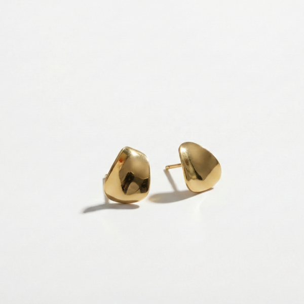 Sculptural Molten Gold Dome Studs