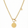 Golden Medallion Toggle Pendant Necklace by Yugmani