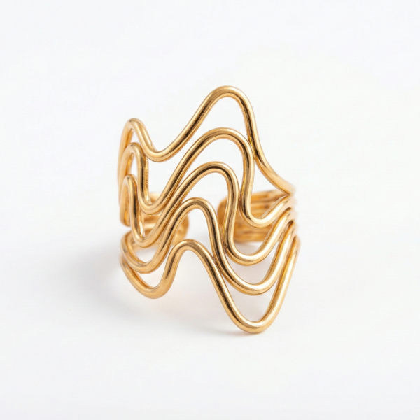 Sculptural Tidal Wave Ring