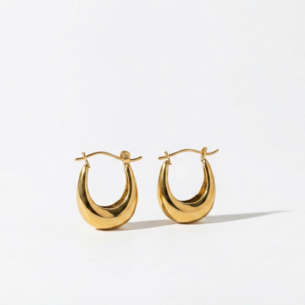 Chunky Sculptural Half-Moon Hoops