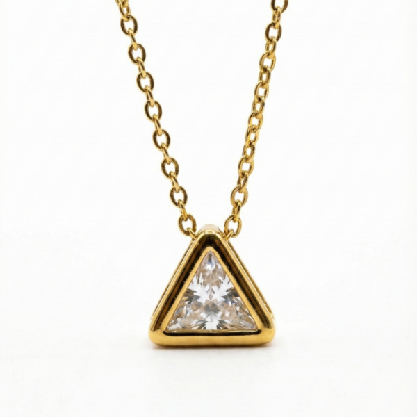 Elegant Modern Triangle Pendant Necklace by Yugmani