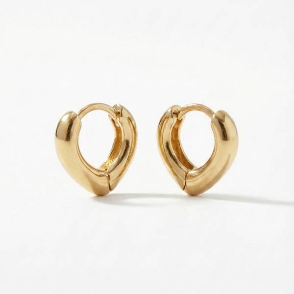 Sculptural Dome Gold Huggie Hoops