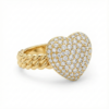 Diamond Pave Heart Statement Ring