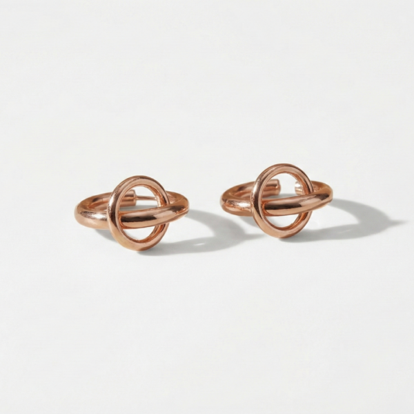 Rose Gold Orbital Circle Stud Earrings