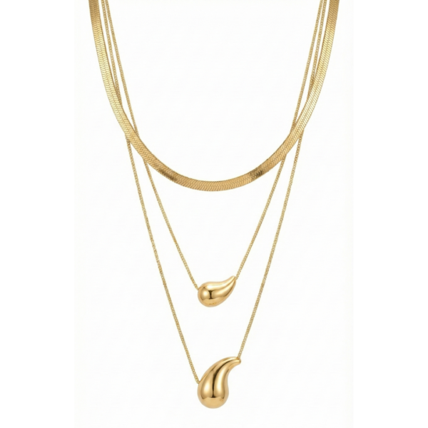 Modern Liquid Drop Pendant Necklace by Yugmani