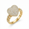 Grand Pave Heart Chain Ring