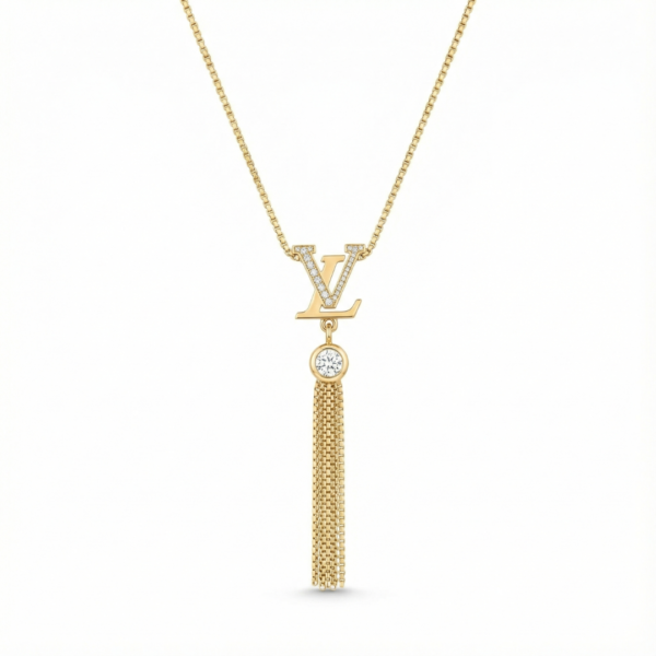 The Radiant LV Crystal Tassel Necklace