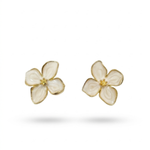 Pearlescent Jasmine Blossom Stud Earrings