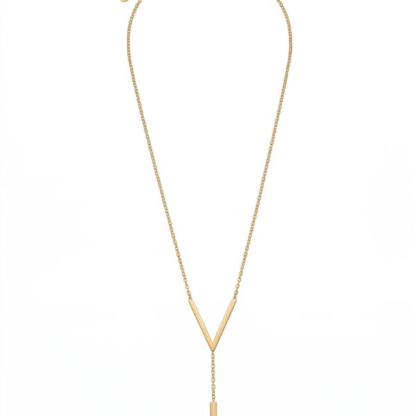 14 Sculptural V-Drop Lariat Necklace