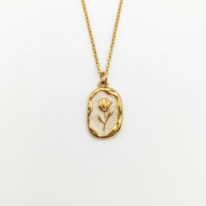 17 Secret Garden Tulip Enamel Necklace