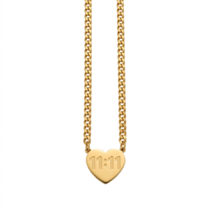 18 Manifestation 11:11 Heart Curb Chain Necklace