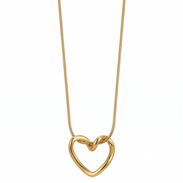 23 Interlocked Heart Snake Chain Necklace