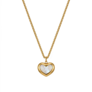 28 Luminous Heart Mother of Pearl Necklace