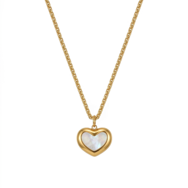 28 Luminous Heart Mother of Pearl Necklace