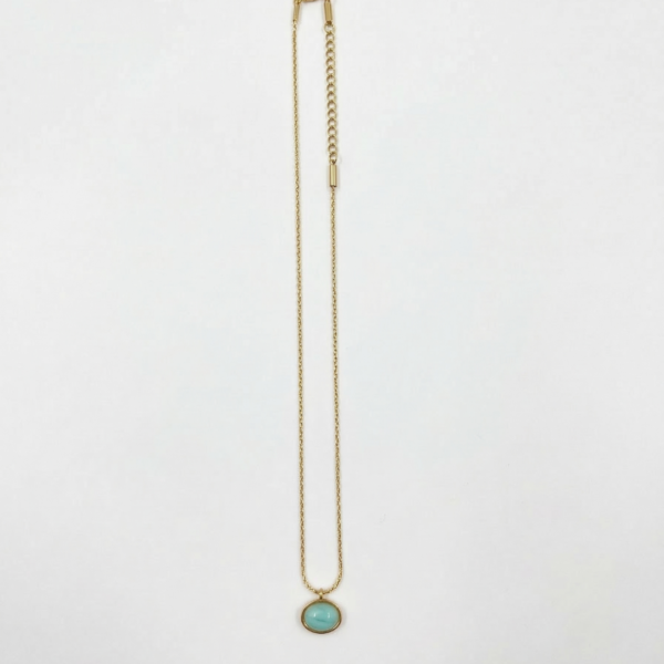 30 Serene Mint Cabochon Pendant
