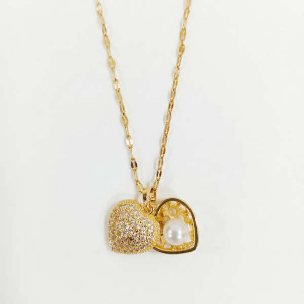 Hidden Treasure Pavé Heart & Pearl Necklace