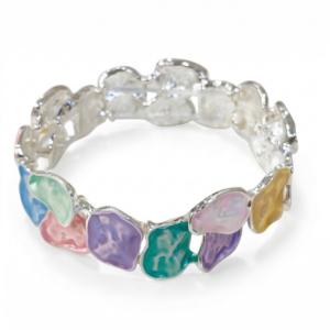 Coastal Sea Turtle & Starfish Silver Stretch Bracelet