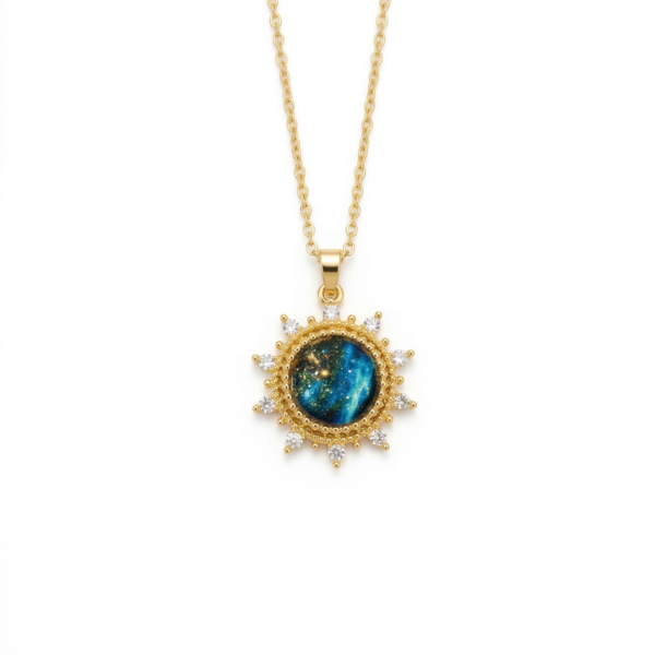 35 Cosmic Sunburst Galaxy Medallion