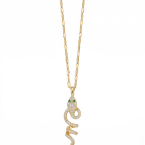45 Serpentine Radiance Emerald-Eyed Necklace