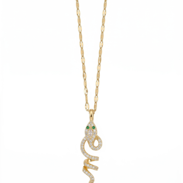 45 Serpentine Radiance Emerald-Eyed Necklace