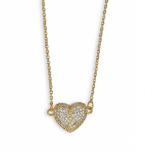 47 Radiant Pavé Heart Link Necklace